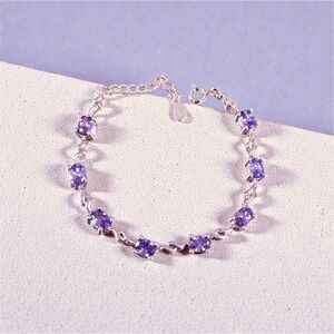 Purple Amethyst 925 Bracelet
